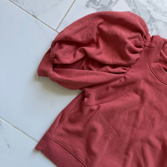 Maeve Coral Puff Sleeve Short Sleeve Sweatshirt XXS - Picture 3 of 8
